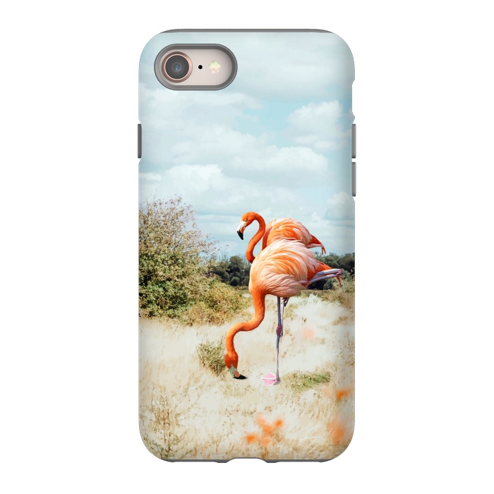 iPhone 8 StrongFit Flamingo Couple by Uma Prabhakar Gokhale