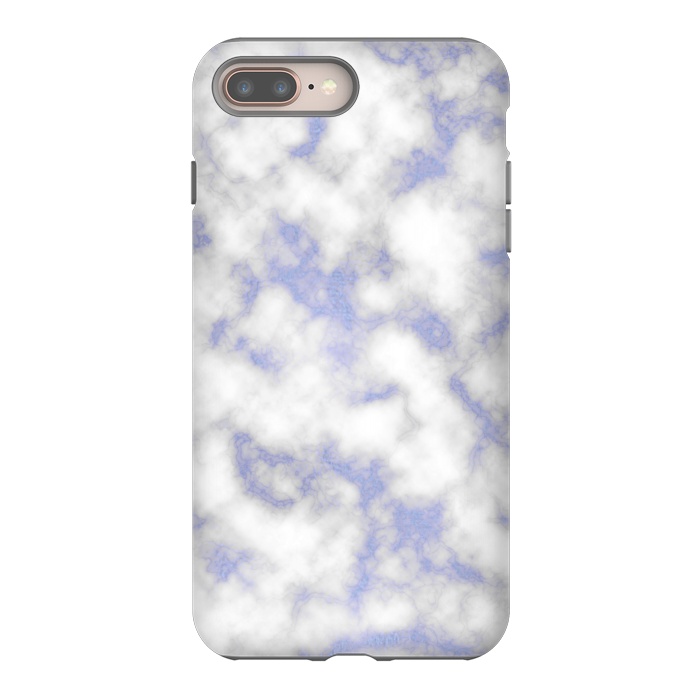 iPhone 8 plus StrongFit Blue and White Marble Texture by Julie Erin Designs