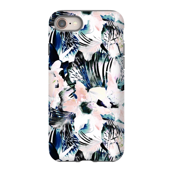 iPhone 8 StrongFit Jungle leaves and flowers by Oana 