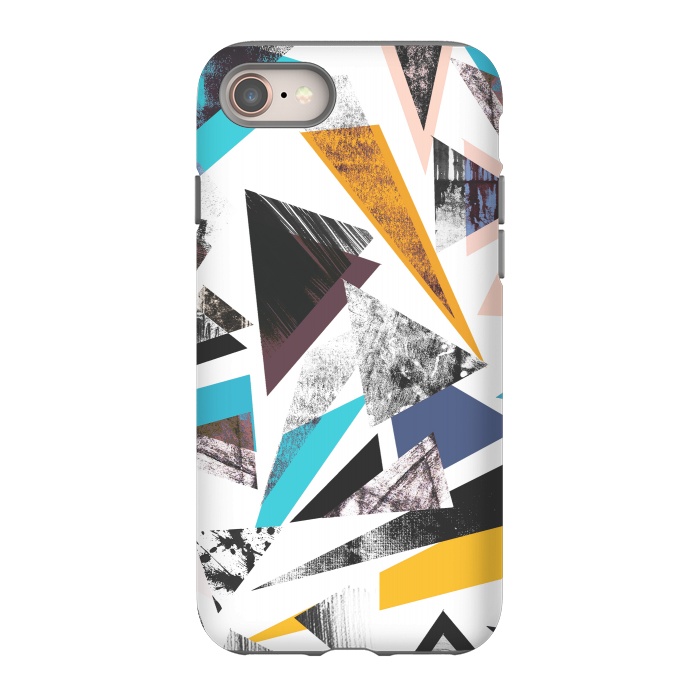 iPhone 8 StrongFit Colorful textured triangles by Oana 