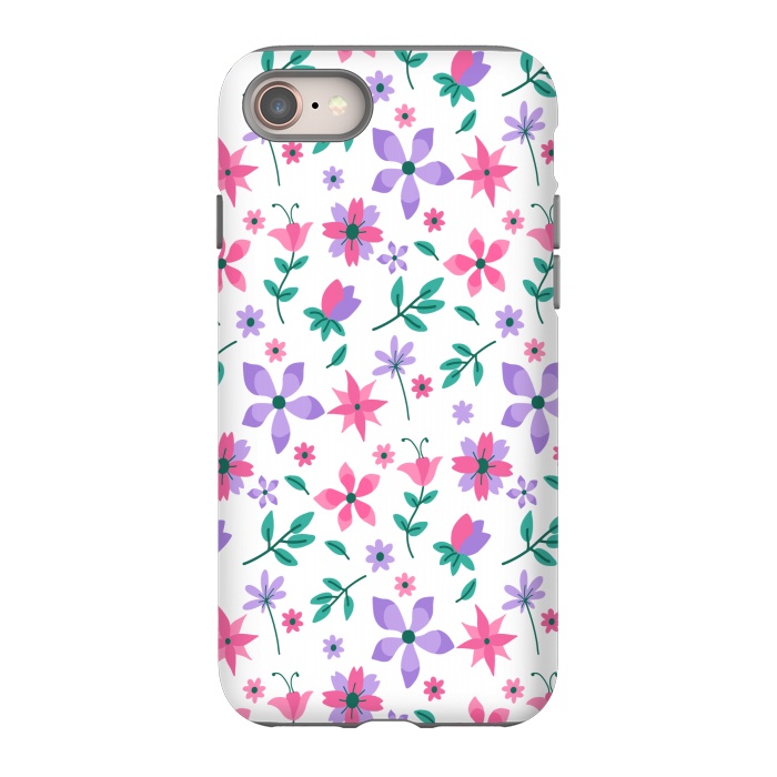 iPhone 8 StrongFit PINK PURPLE FLORAL PATTERN 2 by MALLIKA