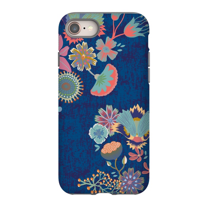 iPhone 8 StrongFit Blue chinz florals by Nina Leth