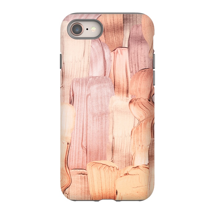 iPhone 8 StrongFit Copper Blush Gold  Acrylic Brush Strokes by  Utart
