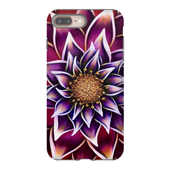 iPhone 8 plus StrongFit Gilded Dahlia by Denise Cassidy Wood