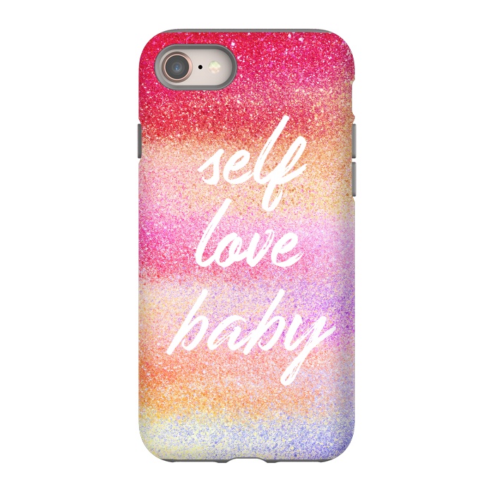iPhone 8 StrongFit Self Love colorful gradient glitter by Oana 