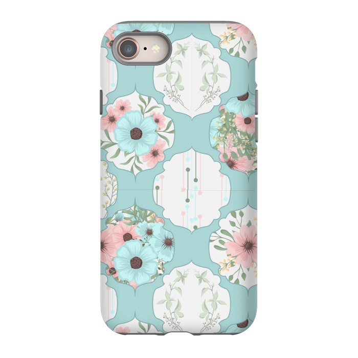 iPhone 8 StrongFit BLUE FLORAL PATCHWORK  by MALLIKA