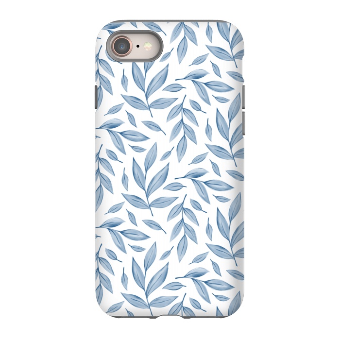 iPhone 8 StrongFit blue leaves by Alena Ganzhela