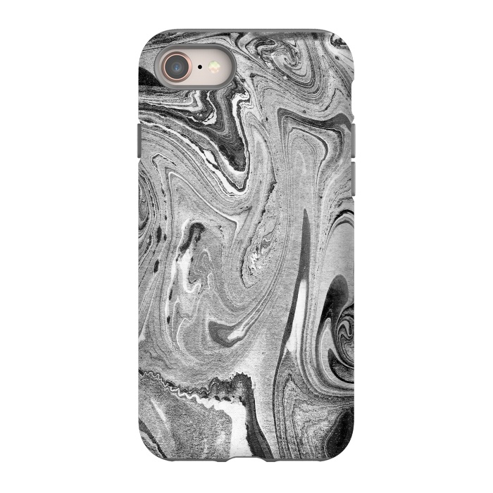 iPhone 8 StrongFit Monochrome liquid marble art swirls by Oana 