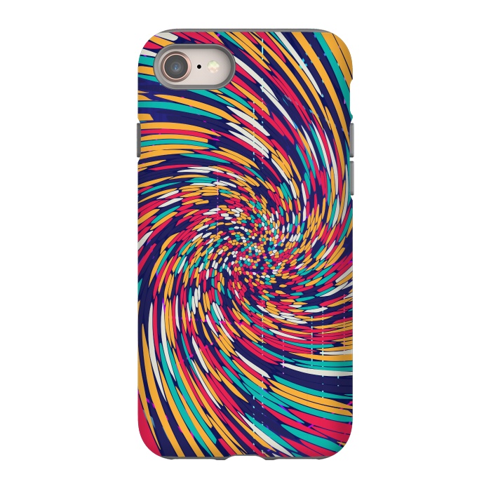 iPhone 8 StrongFit multi colour spiral print 2 by MALLIKA