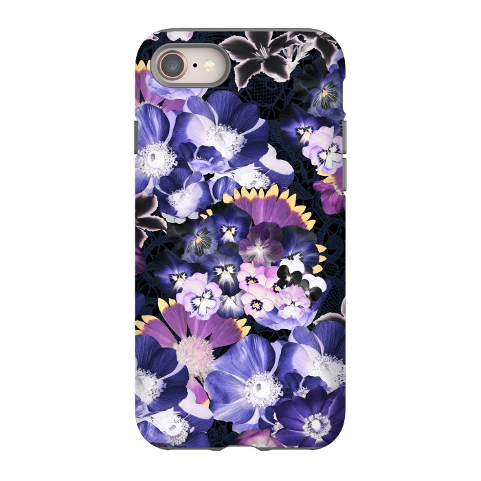 iPhone 8 StrongFit Purple flowers collage by Oana 