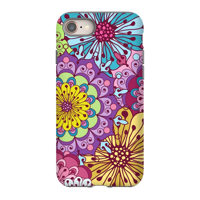 iPhone 8 StrongFit Brightly Colored Flowers by ArtsCase
