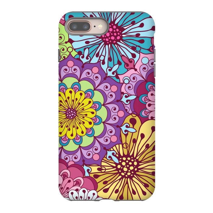 iPhone 8 plus StrongFit Brightly Colored Flowers by ArtsCase