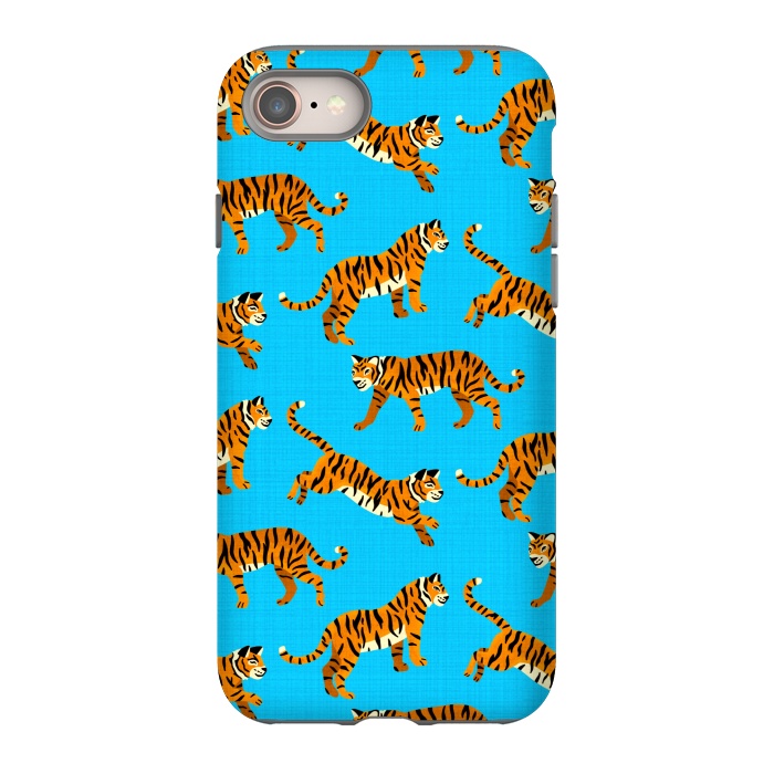 iPhone 8 StrongFit Bangel Tigers - Electric Blue  by Tigatiga