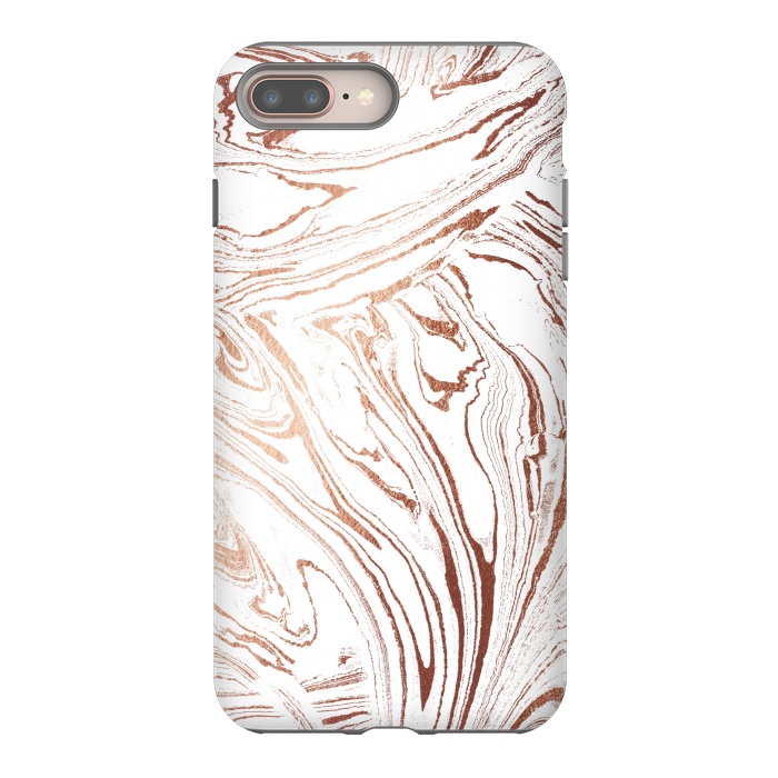iPhone 8 plus StrongFit White marble with rose gold details by Oana 
