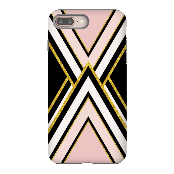 iPhone 8 plus StrongFit Pink gold geometric by Jms