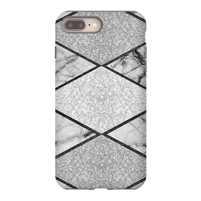 iPhone 8 plus StrongFit Silver glitters marble by Jms