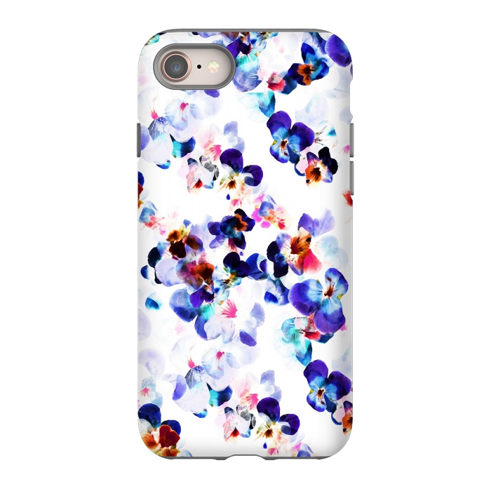 iPhone 8 StrongFit Blue purple pansy petals by Oana 