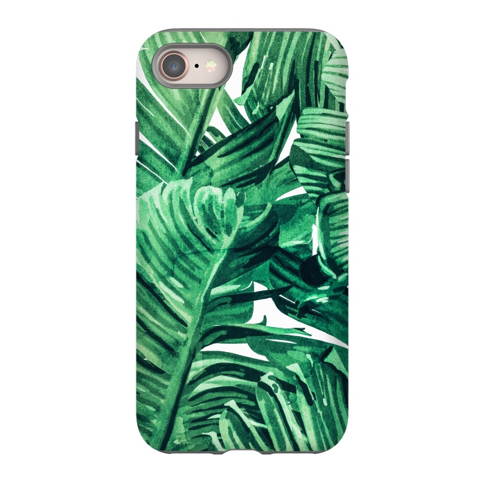 iPhone 8 StrongFit Tropical State of Mind | Watercolor Palm Banana Leaves Painting | Botanical Jungle Bohemian Plants by Uma Prabhakar Gokhale