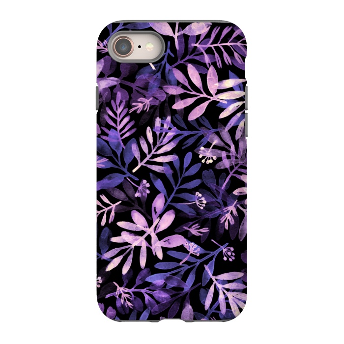 iPhone 8 StrongFit purple branches on a black background by Alena Ganzhela