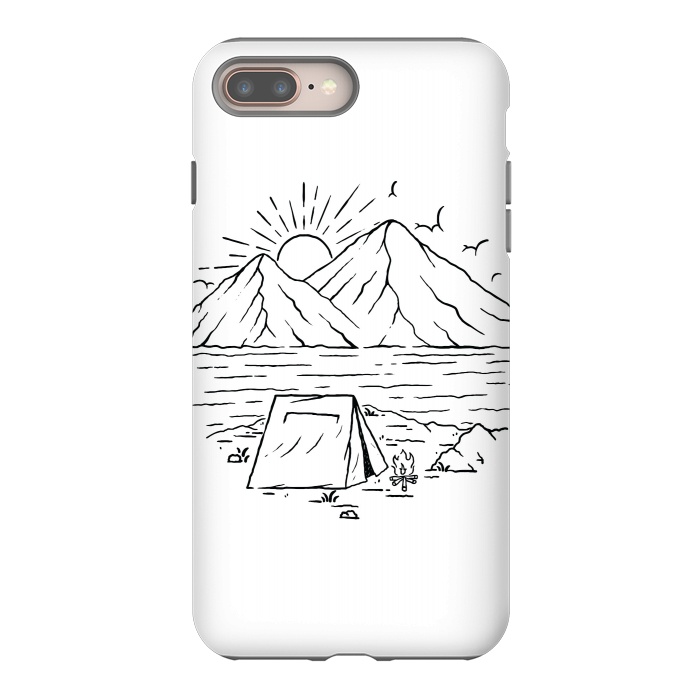 iPhone 8 plus StrongFit Camping Lake and Mountain by Afif Quilimo