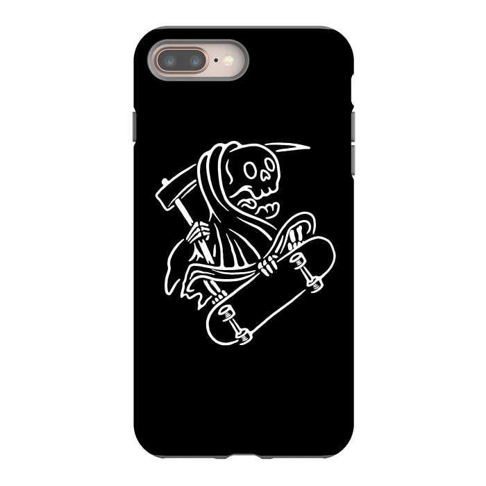 iPhone 8 plus StrongFit Grim Reaper Skateboarding by Afif Quilimo