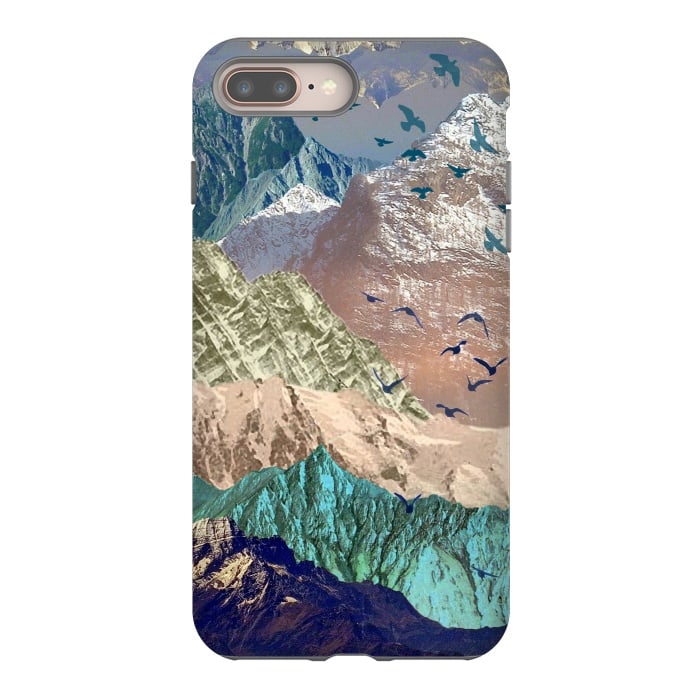 iPhone 8 plus StrongFit Utopia Mountain landscape art by Oana 