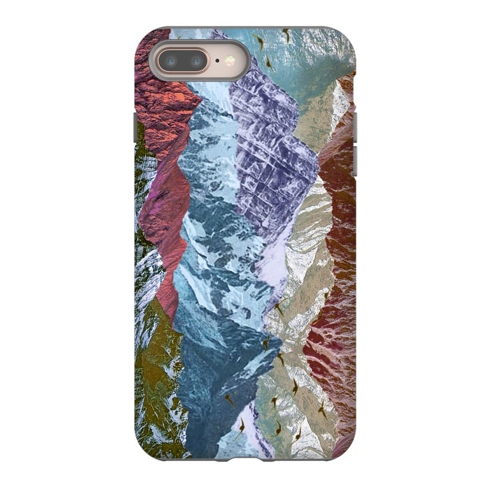 iPhone 8 plus StrongFit Modern mountain landscape collage art by Oana 