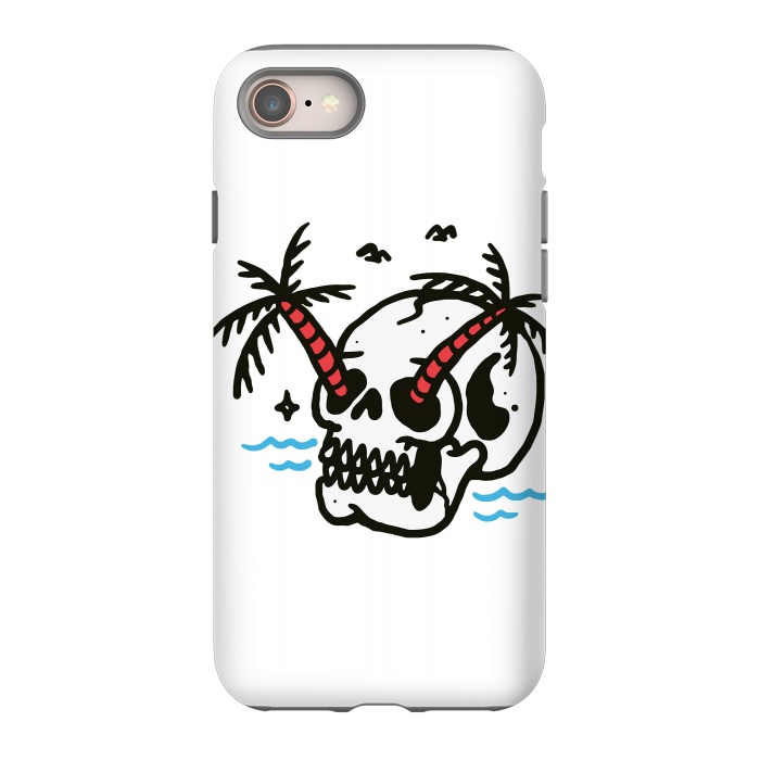 iPhone 8 StrongFit Skull Coconut Trees by Afif Quilimo