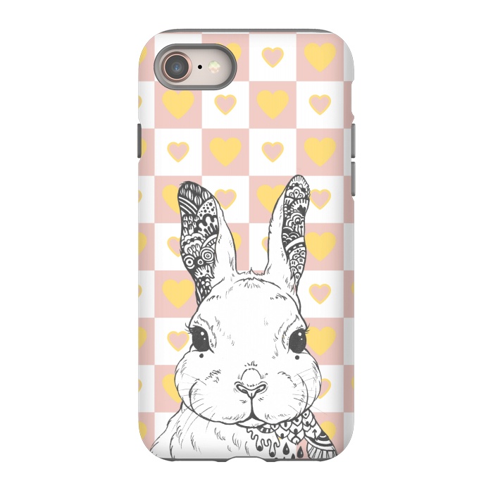 iPhone 8 StrongFit Rabbit and yellow hearts Alice in Wonderland by Oana 