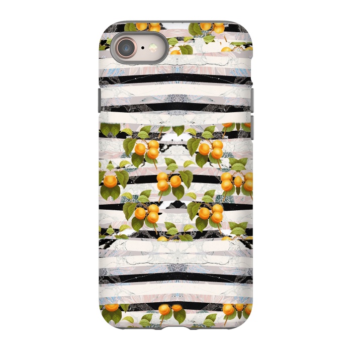 iPhone 8 StrongFit Colorful peaches and marble stripes by Oana 