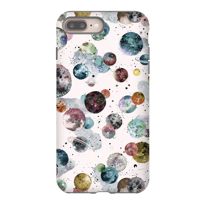 iPhone 8 plus StrongFit Cosmic Planets and Constellations Multicolored by Ninola Design