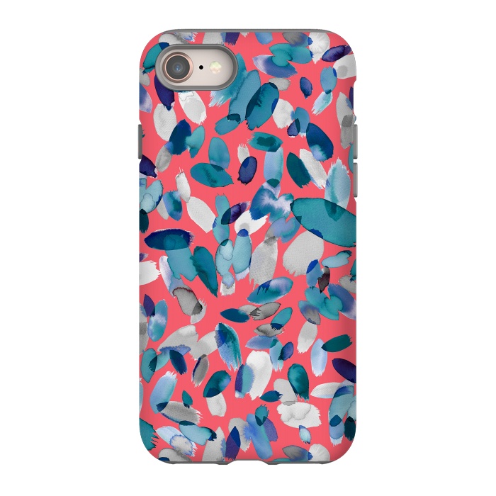 iPhone 8 StrongFit Abstract Petal Stains Colorful Red Blue by Ninola Design
