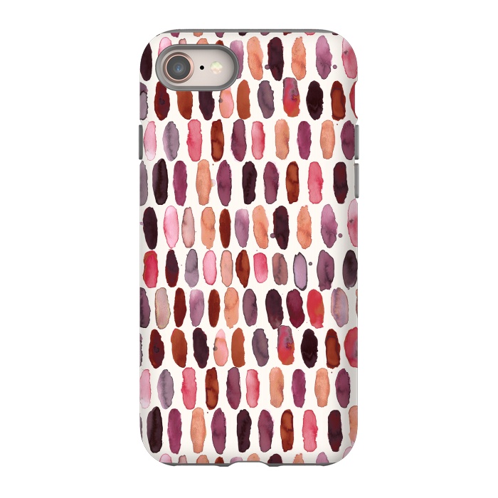 iPhone 8 StrongFit Pills Watercolor Dots Pink Orange Coral by Ninola Design