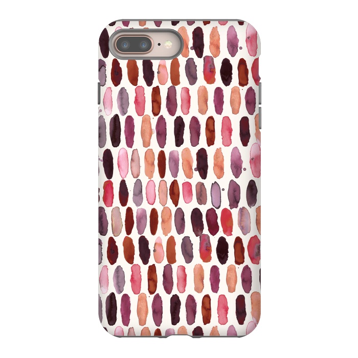 iPhone 8 plus StrongFit Pills Watercolor Dots Pink Orange Coral by Ninola Design