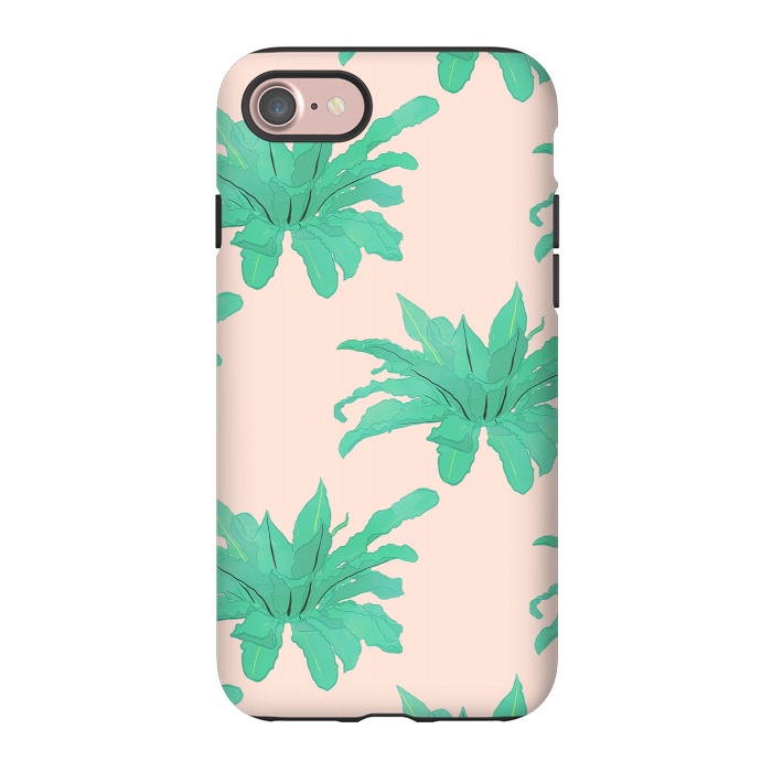 iPhone 7 StrongFit Pretty Watercolor Pink Peach Floral Girly Design by InovArts
