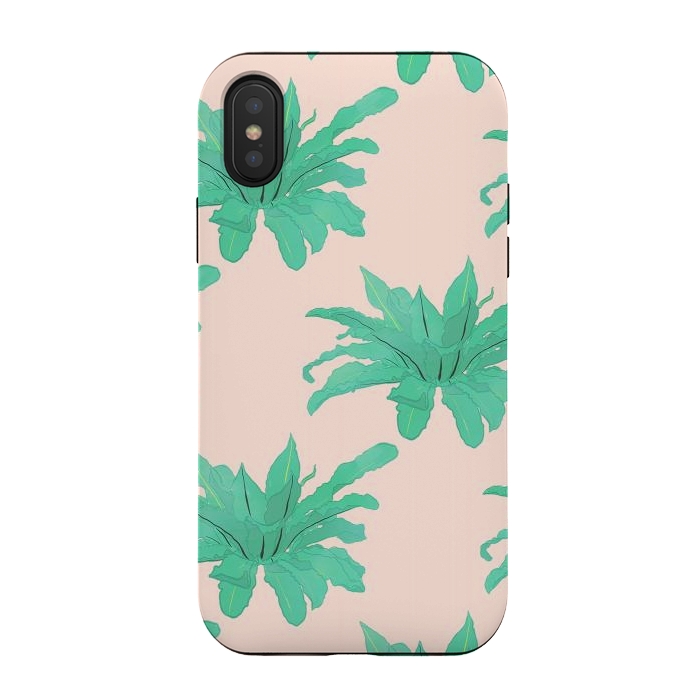 iPhone Xs / X StrongFit Pretty Watercolor Pink Peach Floral Girly Design by InovArts