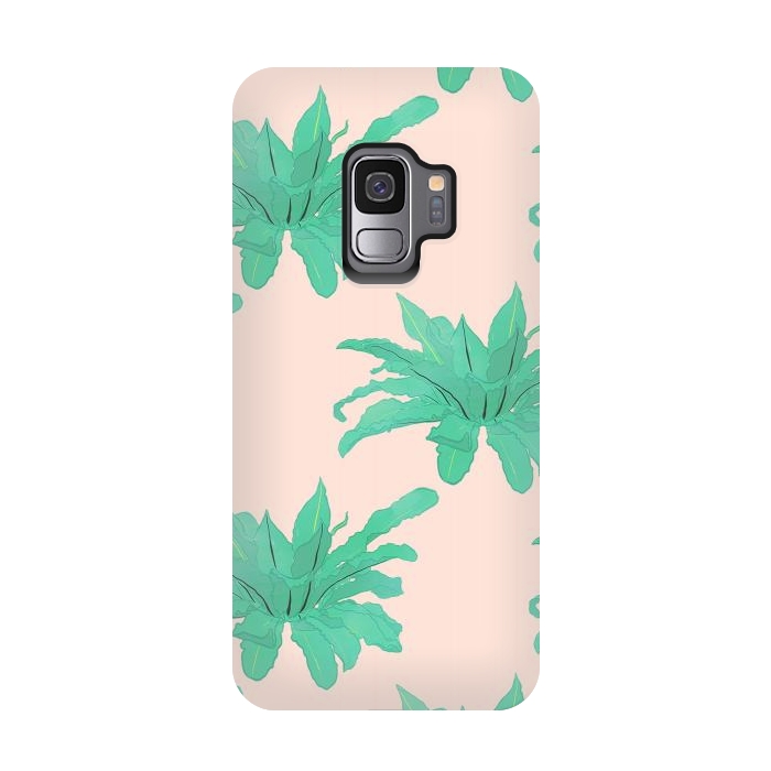 Galaxy S9 StrongFit Pretty Watercolor Pink Peach Floral Girly Design by InovArts