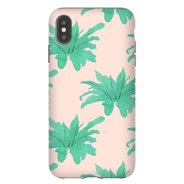 iPhone Xs Max StrongFit Pretty Watercolor Pink Peach Floral Girly Design by InovArts