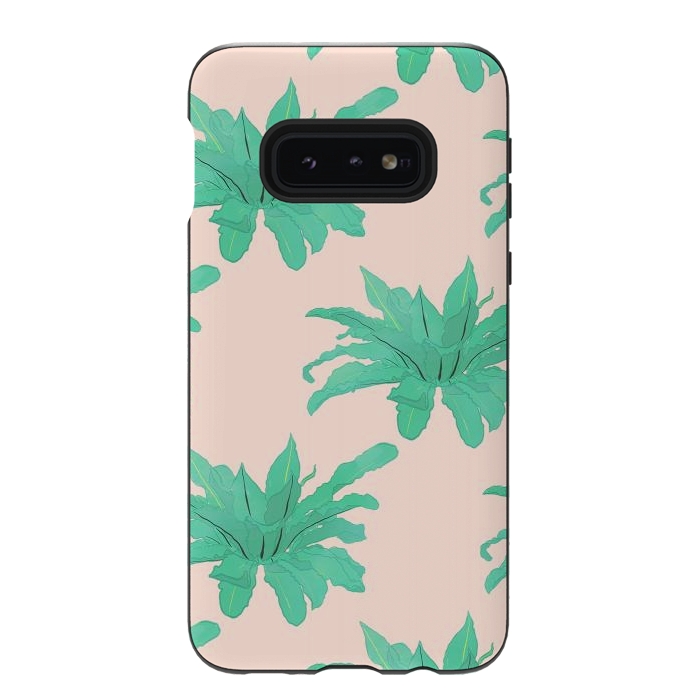 Galaxy S10e StrongFit Pretty Watercolor Pink Peach Floral Girly Design by InovArts
