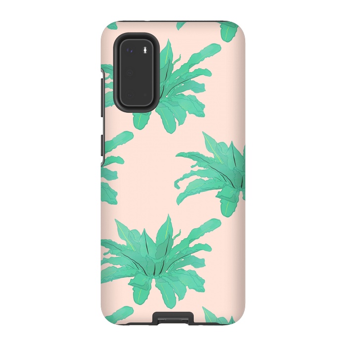 Galaxy S20 StrongFit Pretty Watercolor Pink Peach Floral Girly Design by InovArts