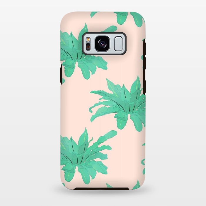 Galaxy S8 plus StrongFit Trendy Tropical Green Plants Foliage Modern Design by InovArts