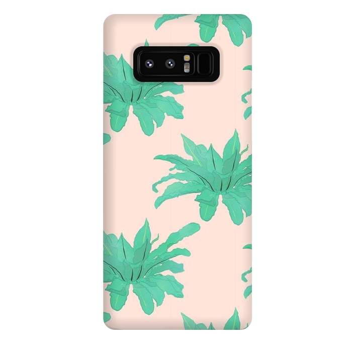 Galaxy Note 8 StrongFit Trendy Tropical Green Plants Foliage Modern Design by InovArts