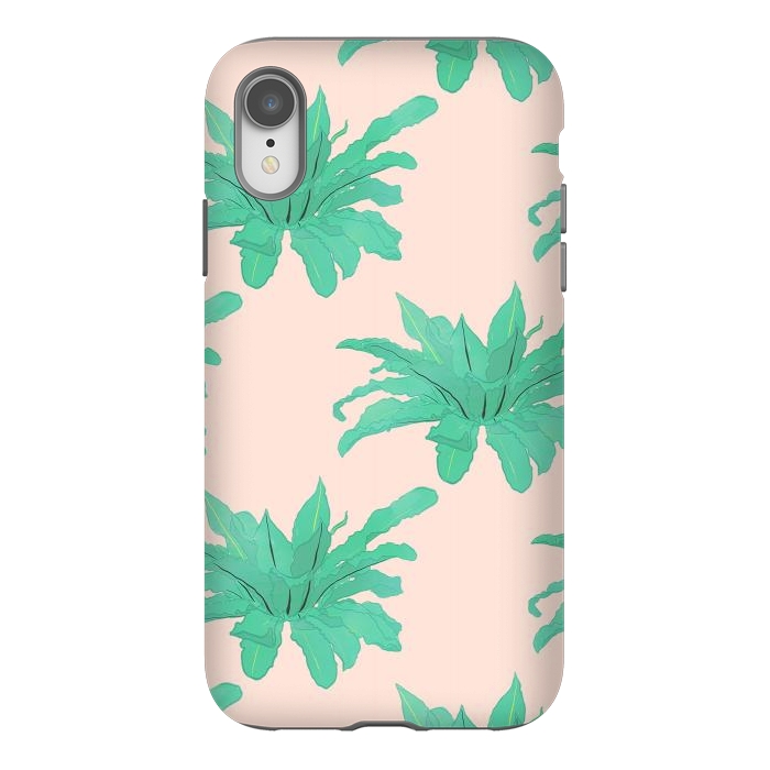 iPhone Xr StrongFit Trendy Tropical Green Plants Foliage Modern Design by InovArts