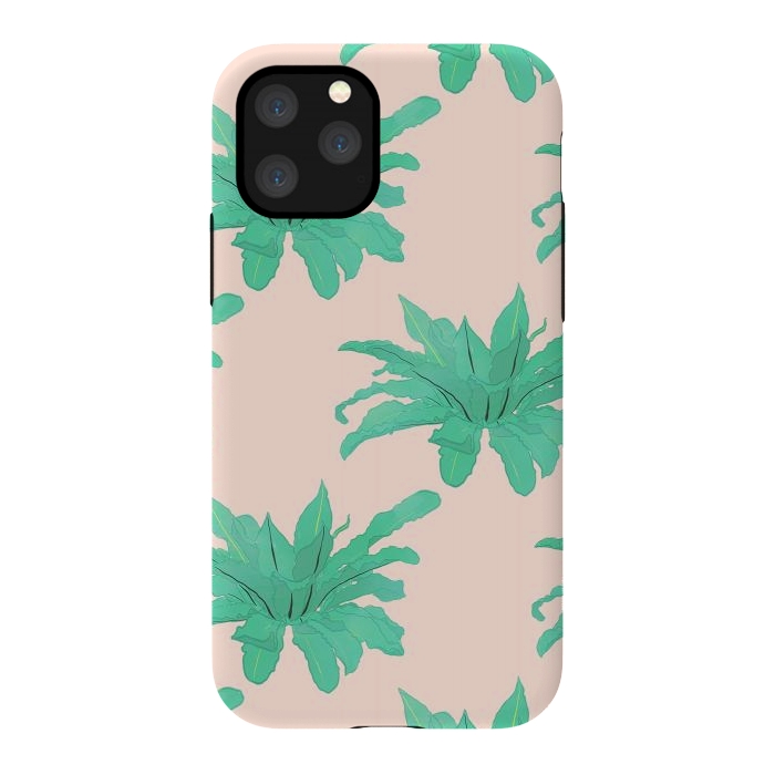 iPhone 11 Pro StrongFit Trendy Tropical Green Plants Foliage Modern Design by InovArts