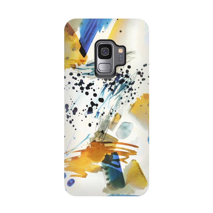 Galaxy S9 StrongFit Playful watercolor splattering art by Oana 