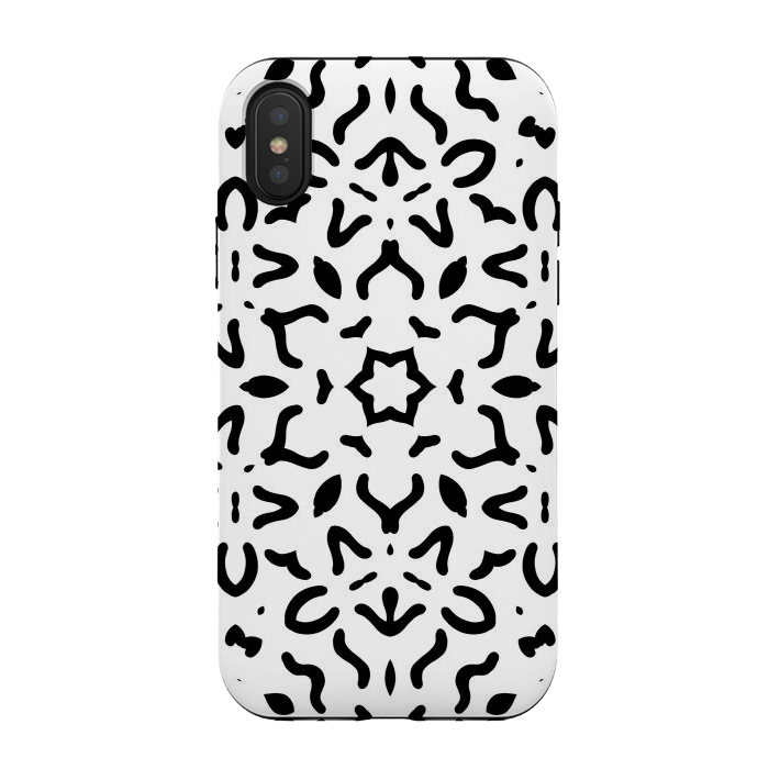 iPhone Xs / X StrongFit Black Kaleidoscope Mandala by Creativeaxle