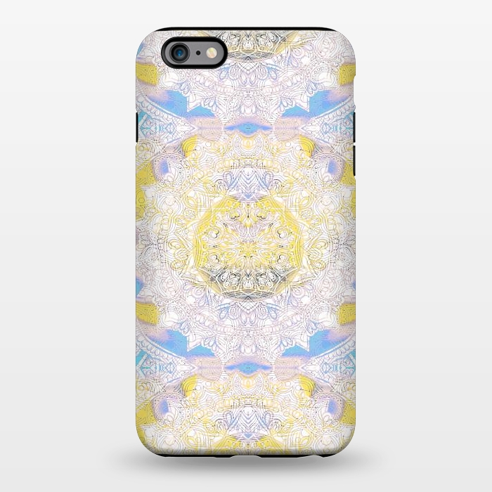 iPhone 6/6s plus StrongFit Solar tie dye mandala - yellow blue by Oana 