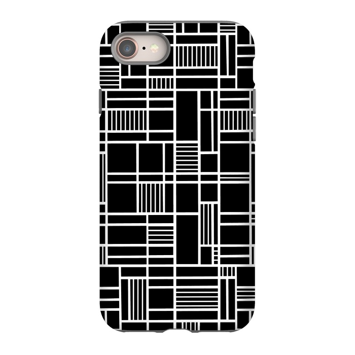 iPhone SE StrongFit Map Outline Black 45 White by Project M