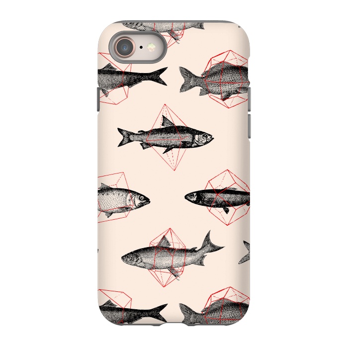 iPhone SE StrongFit Fishes in Geometrics I by Florent Bodart