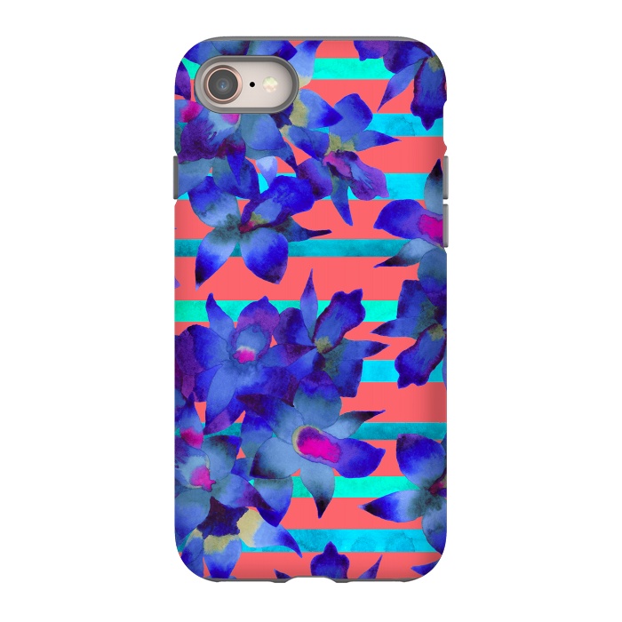 iPhone SE StrongFit Coral Stripes by Amaya Brydon